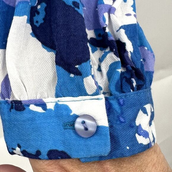 Multiples Abstract Embellished Collar Tunic Womens XL Purple Blue White Artsy - Picture 7 of 7